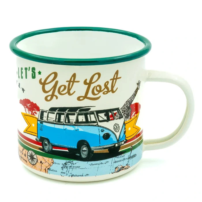 Emaille beker Volkswagen Bulli let's get lost | Nostalgic-Art
