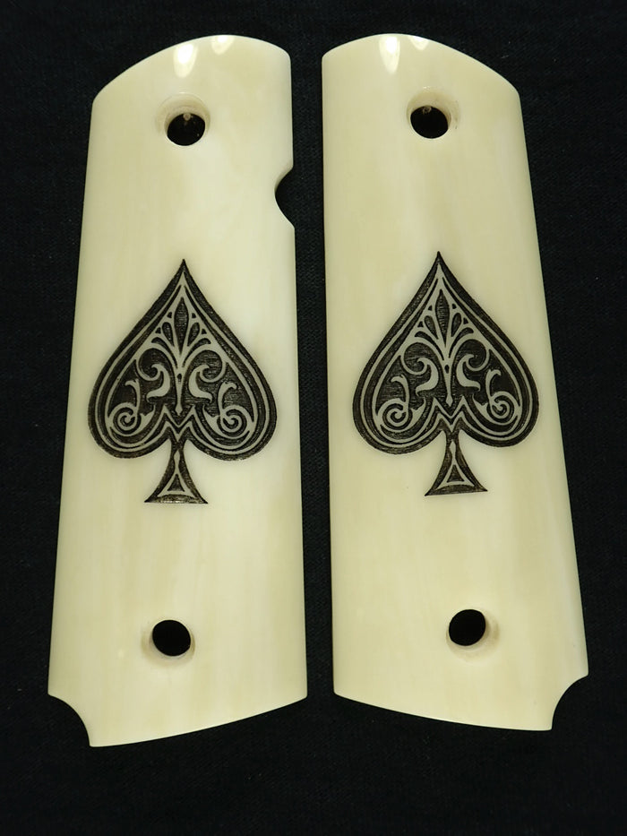 Faux Ivory Spade 1911 Grips (Full Size)