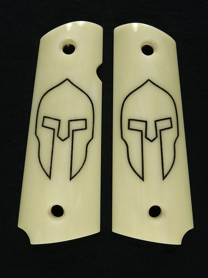 Faux Ivory Spartan 1911 Grips (Full Size)