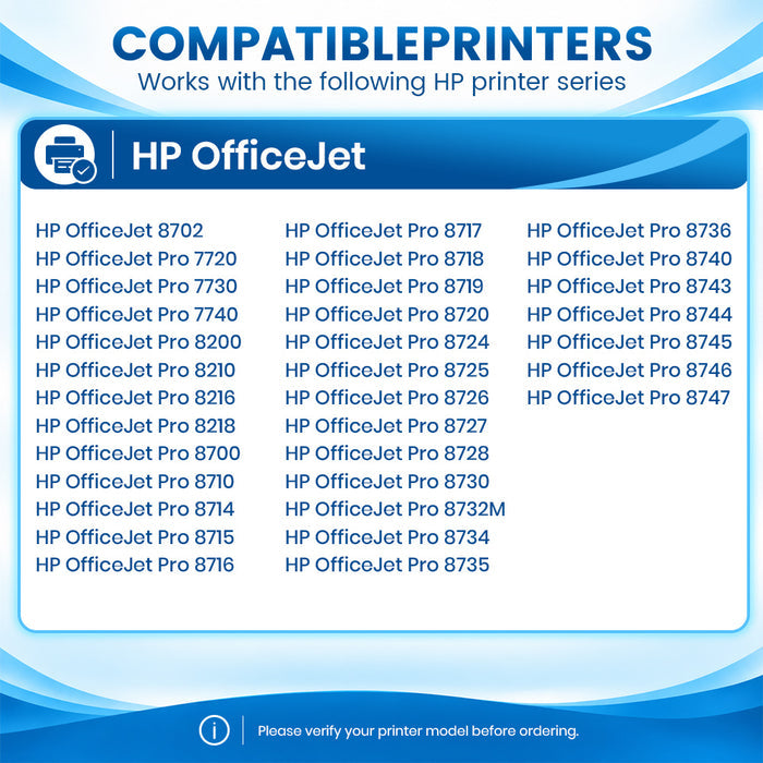 Firmware-Safe Compatible HP 952XL Color Ink Cartridges with Upgraded Chips, High Yield, 3-Pack / 1-Pack, for HP OfficeJet Pro 7740 and 8710 Printers