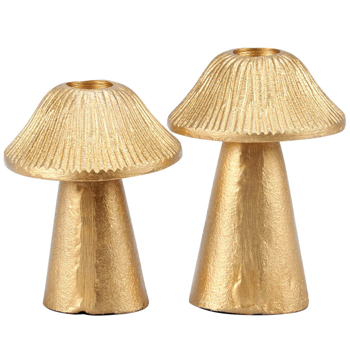Gold Mushroom Candle Holders