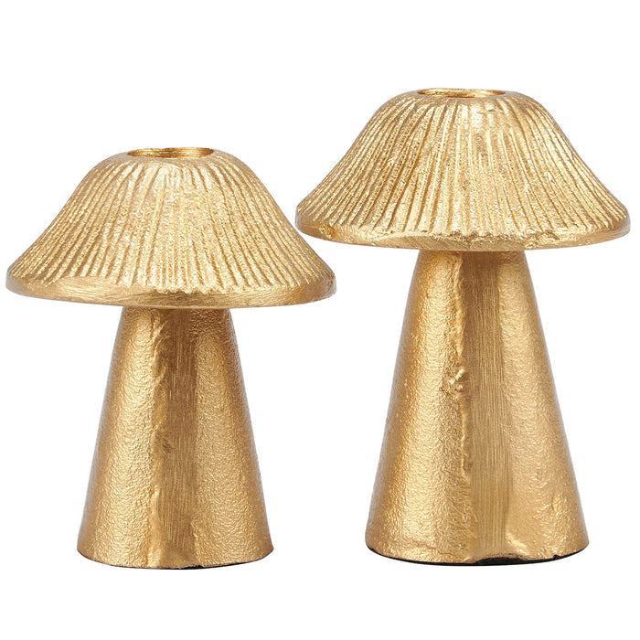 Gold Mushroom Candle Holders