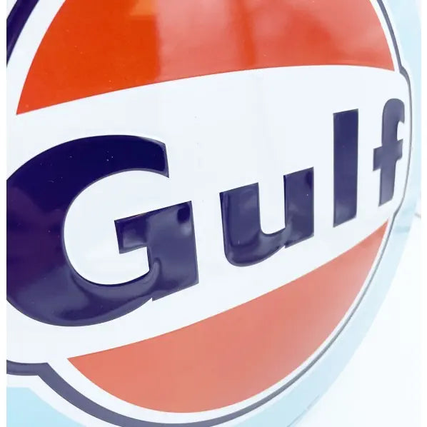 Gulf Logo Disc Metalen Wandbord met Reliëf 35 cm | Gulf