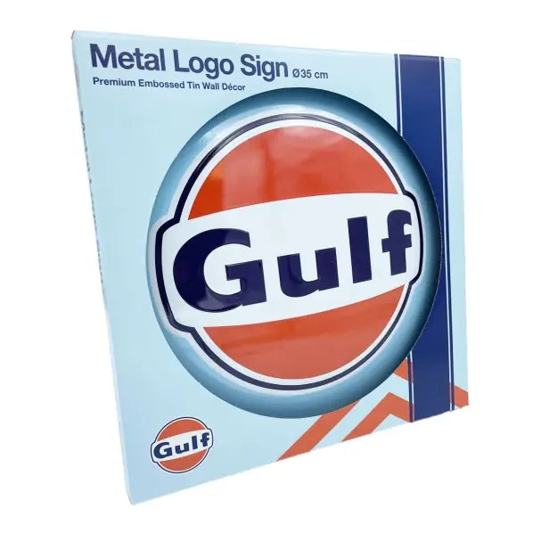Gulf Logo Disc Metalen Wandbord met Reliëf 35 cm | Gulf
