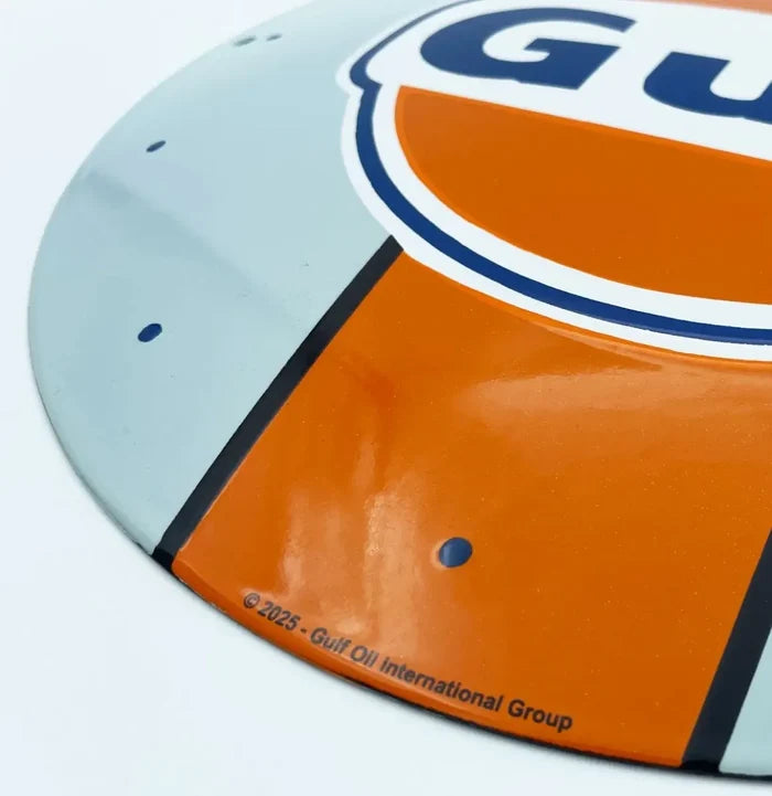 Gulf Racing Emaile Bord 30 cm Rond | Gulf