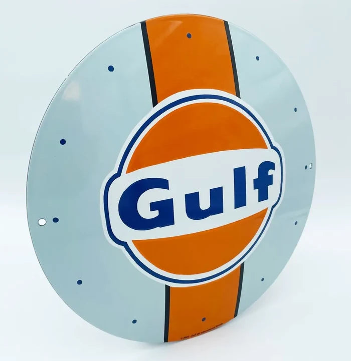 Gulf Racing Emaile Bord 30 cm Rond | Gulf