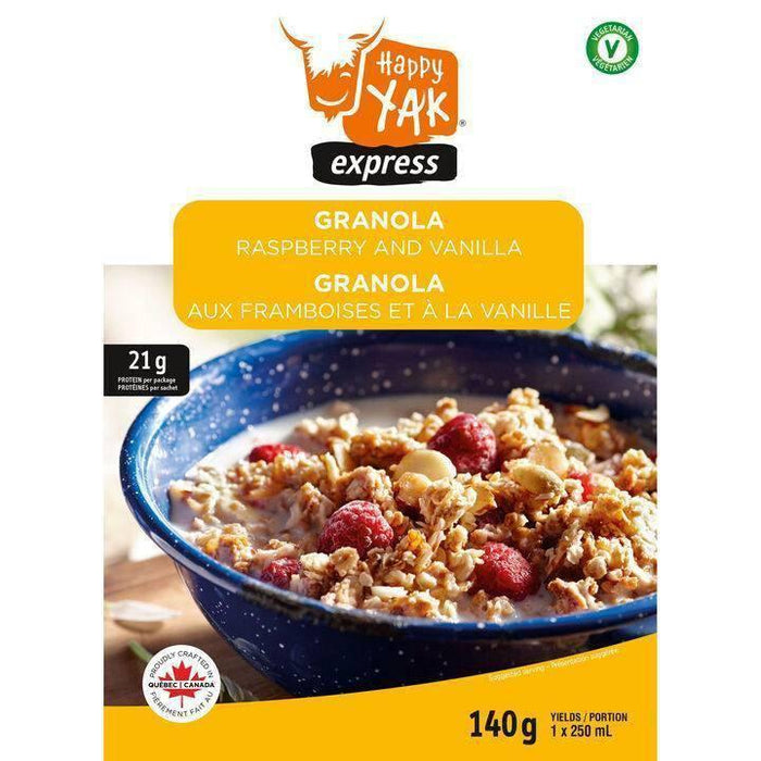 Happy Yak Granola Raspberry and Vanilla (1 Serving) - NORTH RIVER OUTDOORS