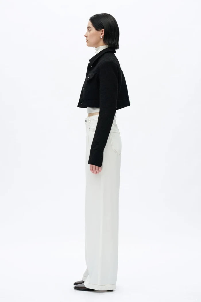 High Rise Pleated Wide Leg (White)