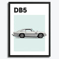 Ingelijste Poster Aston Martin DB5 (A3) | Zwart, Wit of Hout