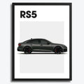 Ingelijste Poster Audi RS5 (A3) | Zwart, Wit of Hout