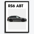 Ingelijste Poster Audi RS6 ABT (A3) | Zwart, Wit of Hout
