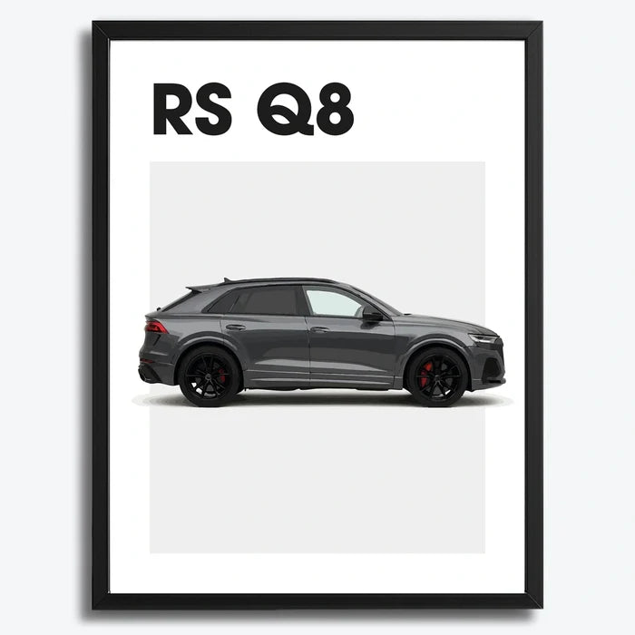 Ingelijste Poster Audi RSQ8 (A3) | Zwart, Wit of Hout