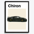 Ingelijste Poster Bugatti Chiron (A3) | Zwart, Wit of Hout
