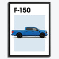 Ingelijste Poster Ford F-150 (A3) | Zwart, Wit of Hout