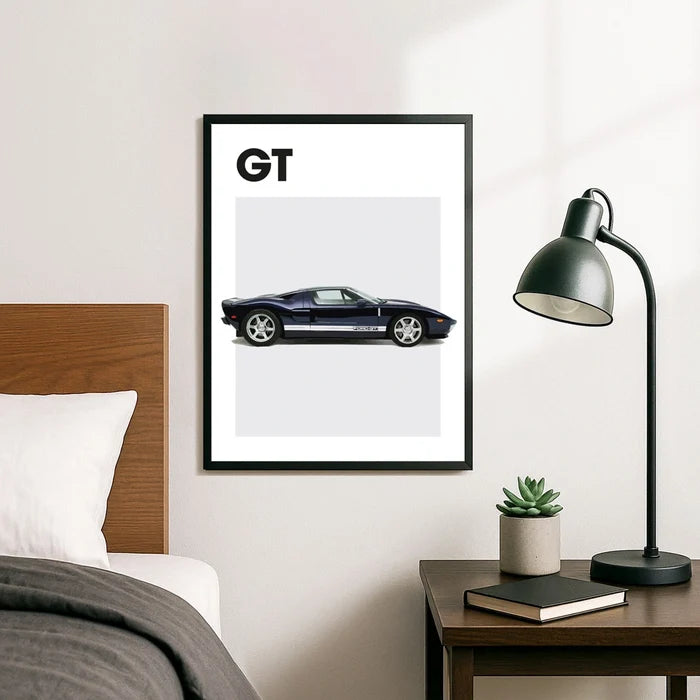 Ingelijste Poster Ford GT (A3) | Zwart, Wit of Hout