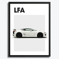 Ingelijste Poster Lexus LFA (A3) | Zwart, Wit of Hout