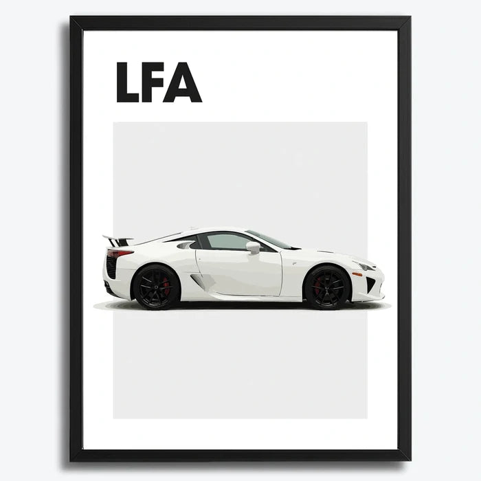 Ingelijste Poster Lexus LFA (A3) | Zwart, Wit of Hout