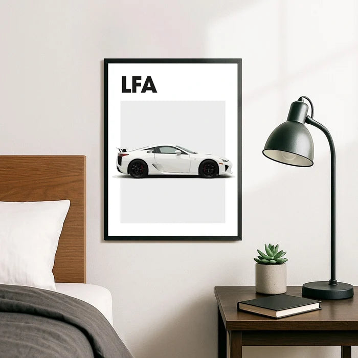 Ingelijste Poster Lexus LFA (A3) | Zwart, Wit of Hout