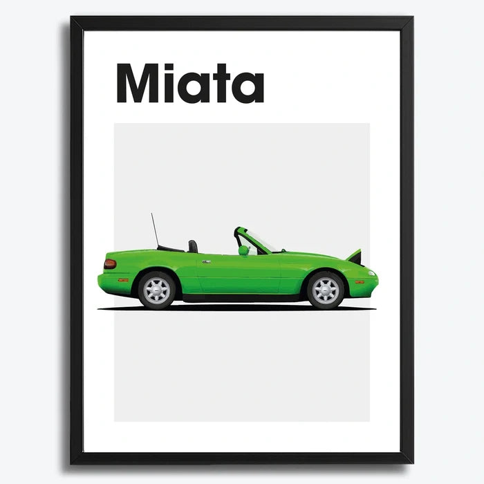 Ingelijste Poster Mazda Miata (A3) | Zwart, Wit of Hout