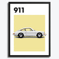 Ingelijste Poster Porsche 911 (A3) | Zwart, Wit of Hout
