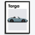 Ingelijste Poster Porsche 911 Targa (A3) | Zwart, Wit of Hout