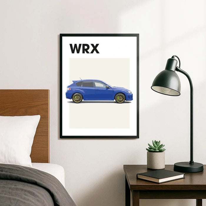 Ingelijste Poster Subaru WRX (A3) | Zwart, Wit of Hout