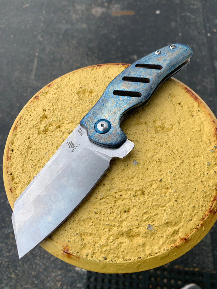 Kizer Sheepdog -  Lightning Strike Finish - St. Nick's Custom Anodization