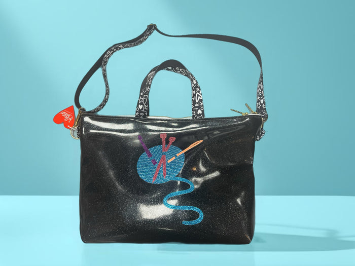Knit, Crochet, and Needlework XL Project Bag with Strap