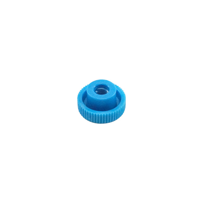Knurled thumb nut blue nylon M6 - Milcotec