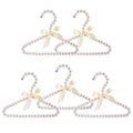 Koicaxy White Faux Pearl Bow Clothes Hangers Hook for Children Kids Bowknot White 5 Packs