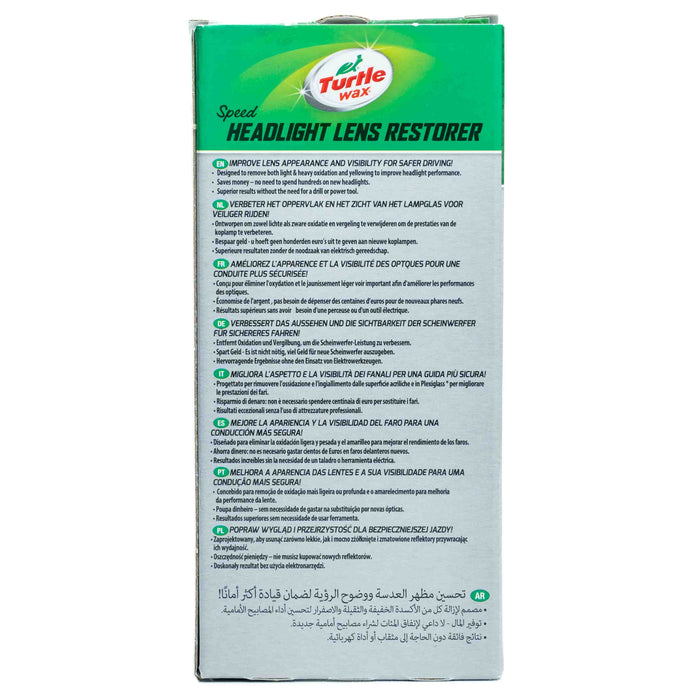Headlight Lens Restorer Achterkant TurtleWax Boldons