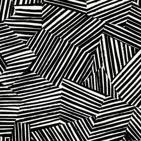 Lines Maze Organic Cotton Canvas --- Canvas Collective Organic by Ophelia Pang Collection -- Cloud 9
