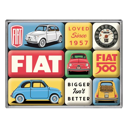 Magneetset Fiat 500 Loved Since 1957 | Nostalgic-Art