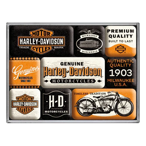Magneetset Harley-Davidson Motorcycles | Nostalgic-Art