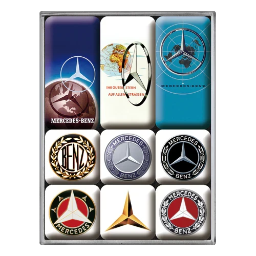 Magneetset Mercedes-Benz logo evolutie | Nostalgic-Art