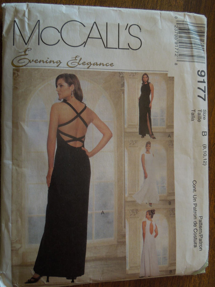 McCalls 9177, Misses, Formals, Evening Wear, Uncut Sewing Pattern
