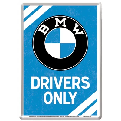 Metalen postkaart BMW Drivers Only | Nostalgic-Art