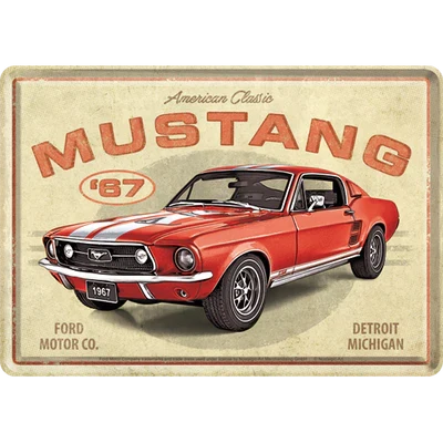 Metalen postkaart Ford Mustang GT 1967 | Nostalgic-Art