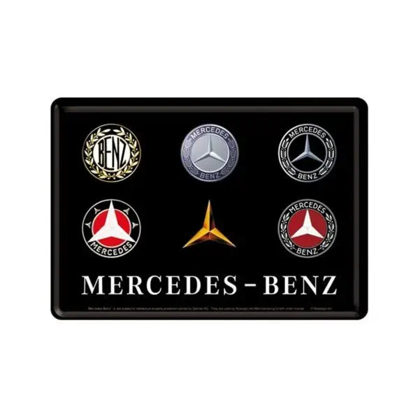 Metalen postkaart Mercedes Benz logo | Nostalgic-Art