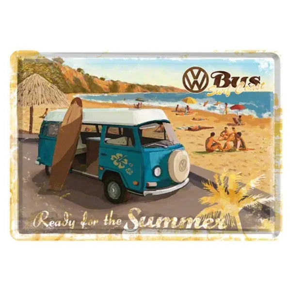 Metalen postkaart Volkswagen Ready For The Summer | Nostalgic-Art