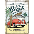 Metalen postkaart VW Bulli Beach | Nostalgic-Art