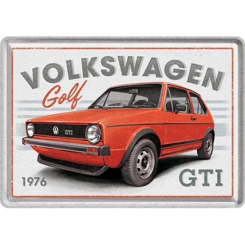 Metalen postkaart VW Golf GTI 1976 | Nostalgic-Art