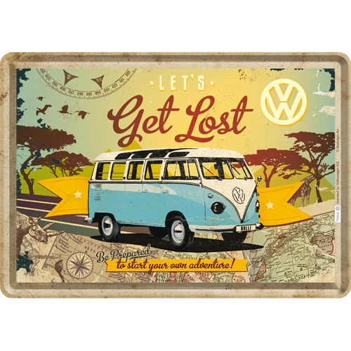 Metalen postkaart VW Let's Get Lost | Nostalgic-Art