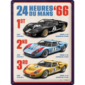 Metalen wandbord 24h Le Mans 1966 Ford GT40 Winners 30x40cm | Nostalgic-Art