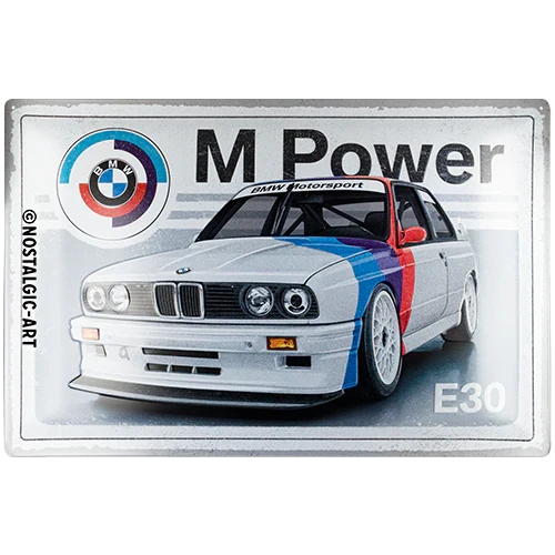 Metalen wandbord BMW E30 M Power 40x60 | Nostalgic-Art