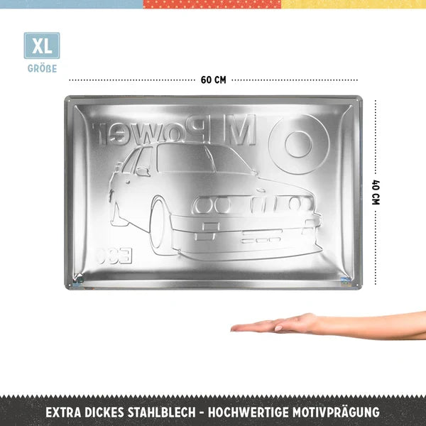 Metalen wandbord BMW E30 M Power 40x60 | Nostalgic-Art