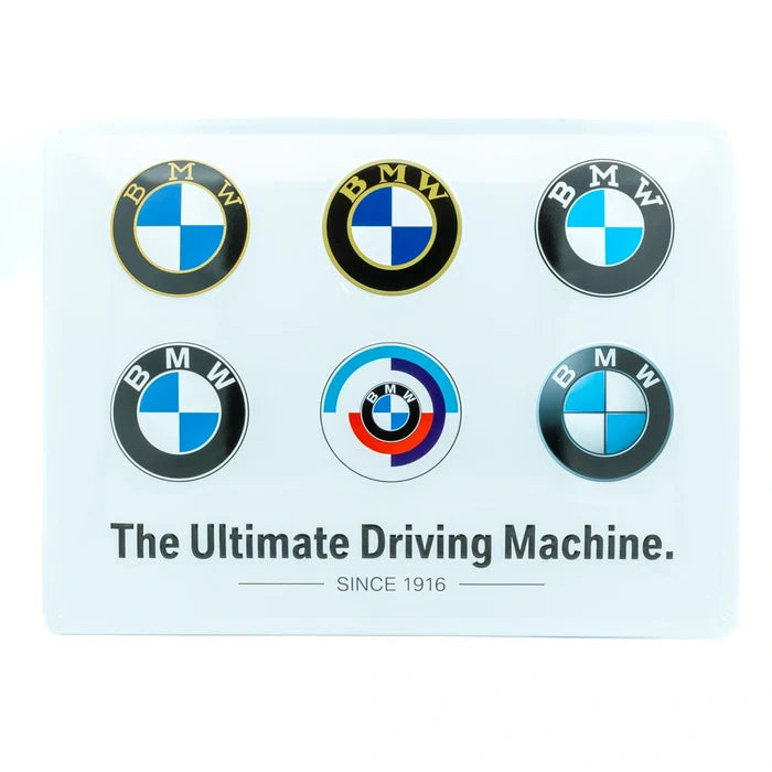 Metalen wandbord BMW Logo evolution 30x40cm | Nostalgic-Art