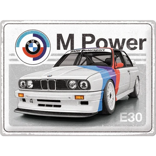 Metalen wandbord BMW M Power E30 30x40cm | Nostalgic-Art