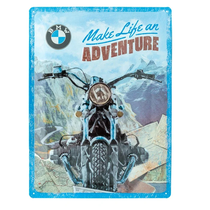Metalen wandbord BMW Motorcycles Make Life an Adventure 30x40cm | Nostalgic-Art