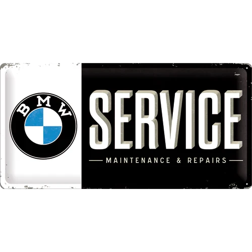 Metalen wandbord BMW Service 25x50 | Nostalgic-Art